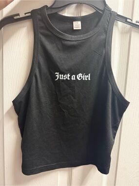 Just a Girl Black Cropped Tank